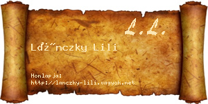 Lánczky Lili névjegykártya
